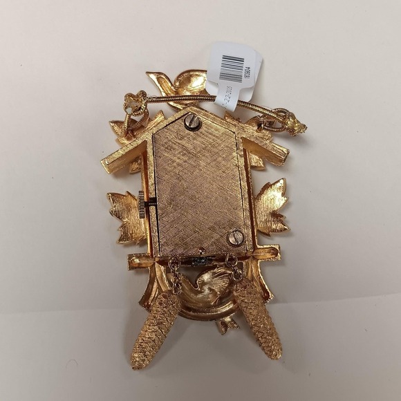 Vintage Trifari Necklace Pendant with Cuckcoo Clock Jewel - Picture 3 of 3